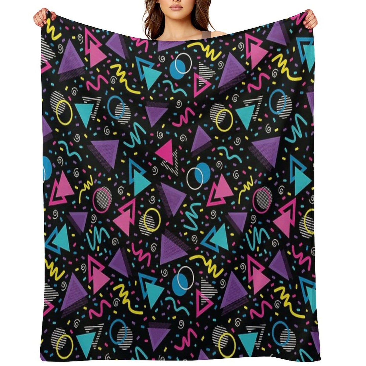 Neon Retro 90S Sprinkle Pattern Throw Blanket