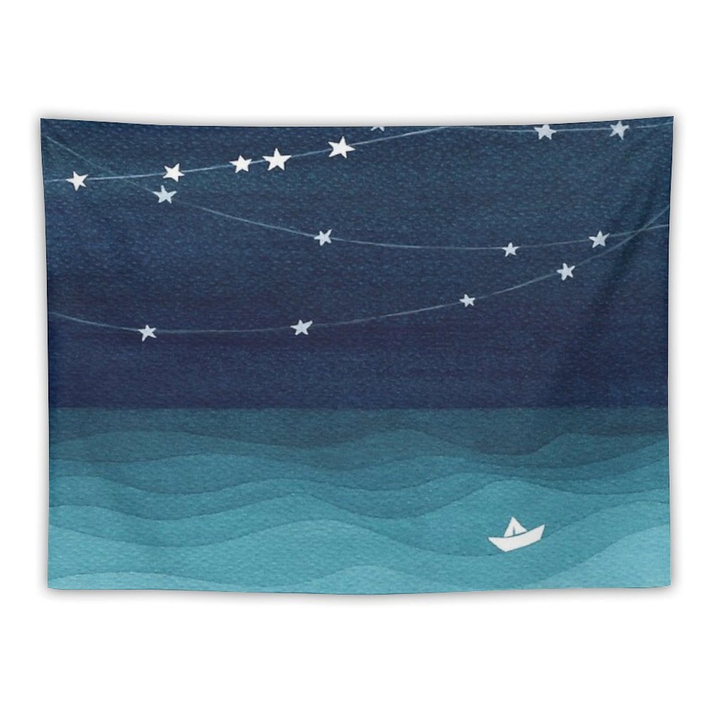Garland of Stars, Teal Ocean Tapestry