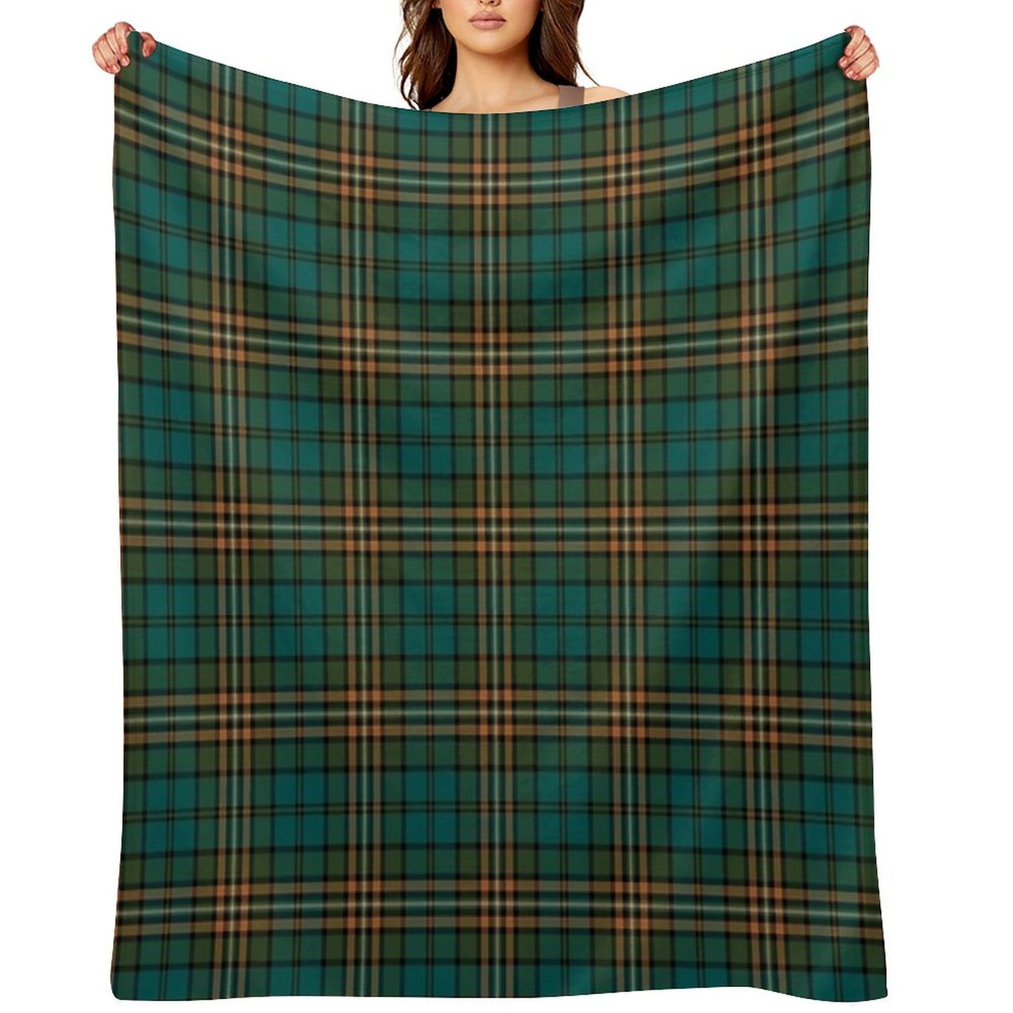FITZSIMMONS (Fitzsimons) Tartan Historic Irish Family Name Plaid Design Throw Blanket