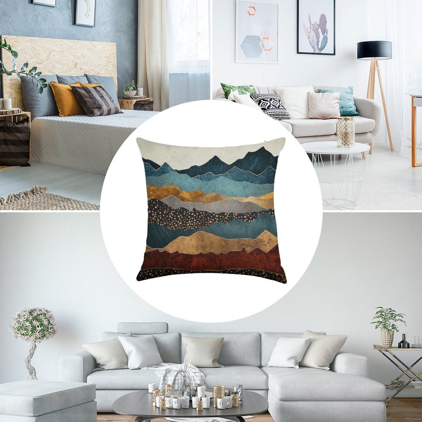 Amber Dusk Linen Throw Pillow Cover
