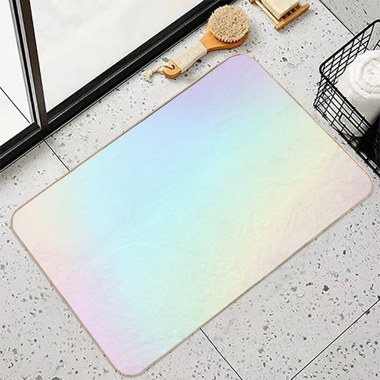 Pale Pastel Rainbow Gradient Design Bath Mat