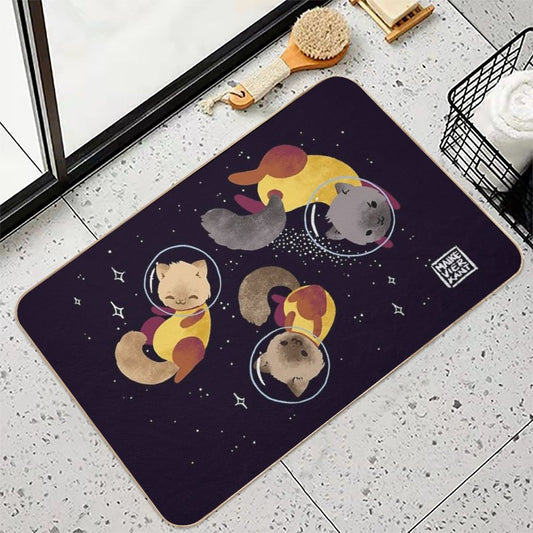 Space Cats Bath Mat