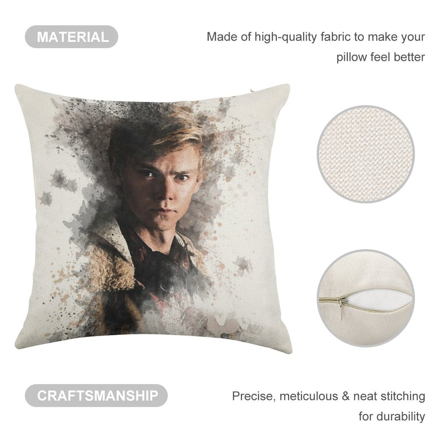 Newt - Maze Runner Death Cure Painting Design Color Linen Throw Pillow Cover