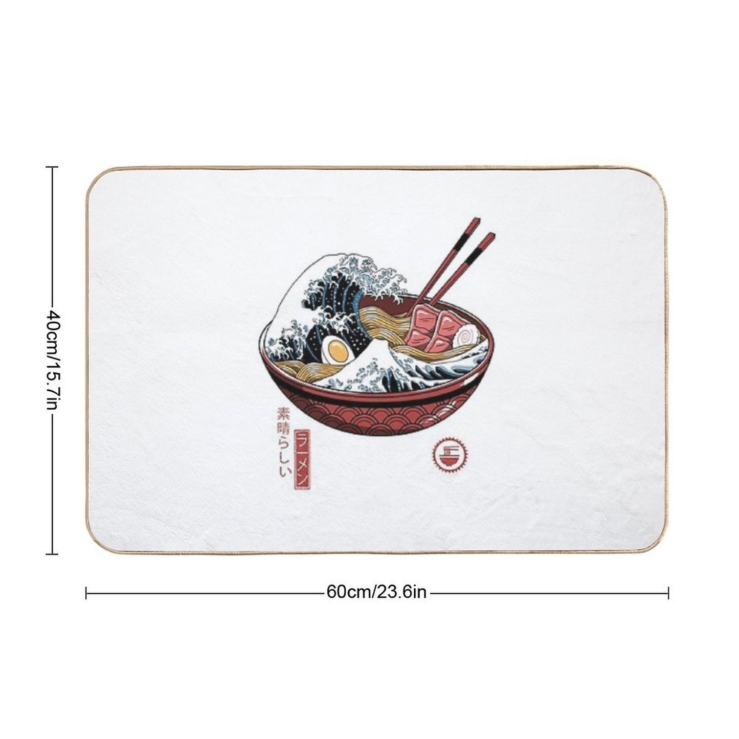 Great Ramen Wave White Bath Mat