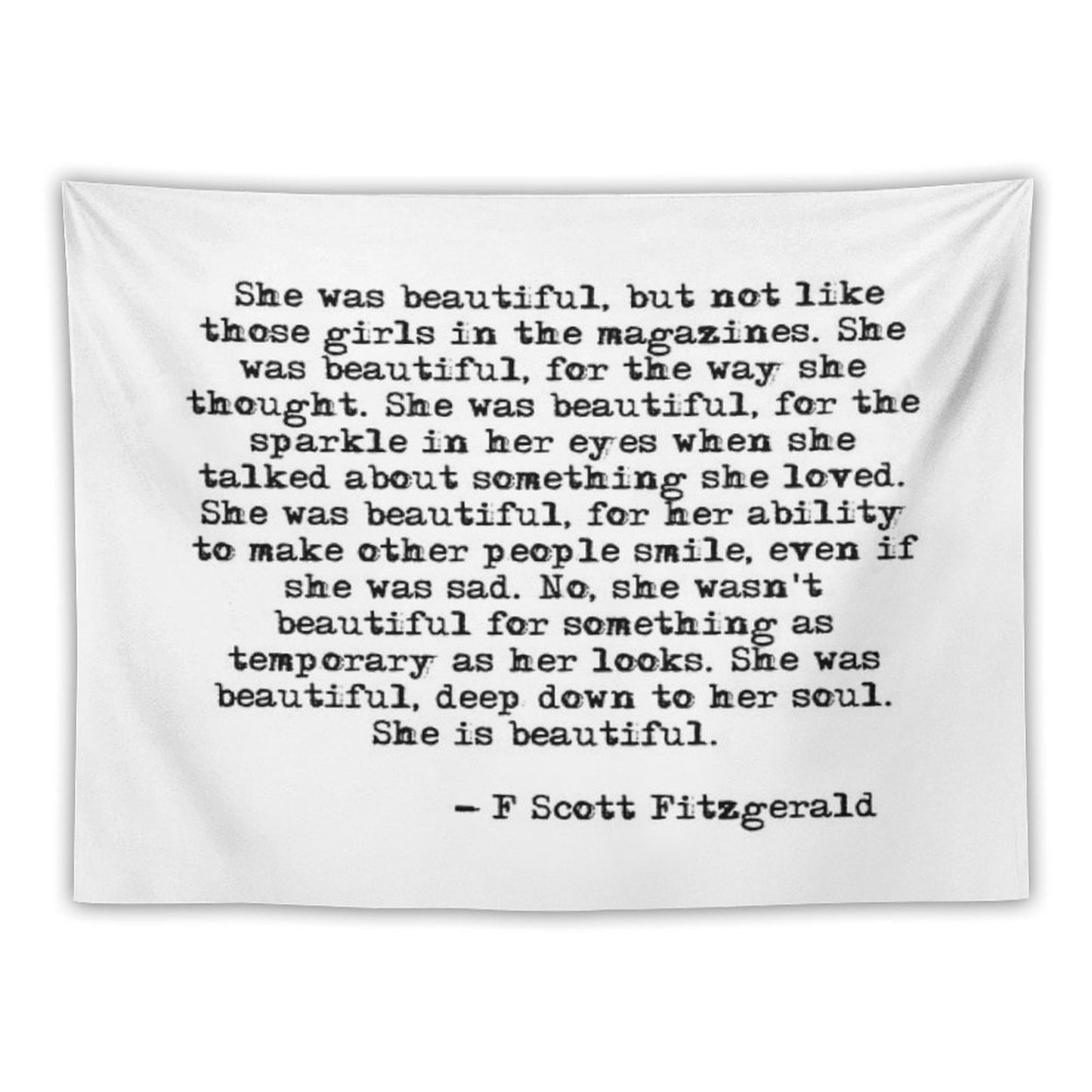 She Was Beautiful - F Scott Fitzgerald Tapestry