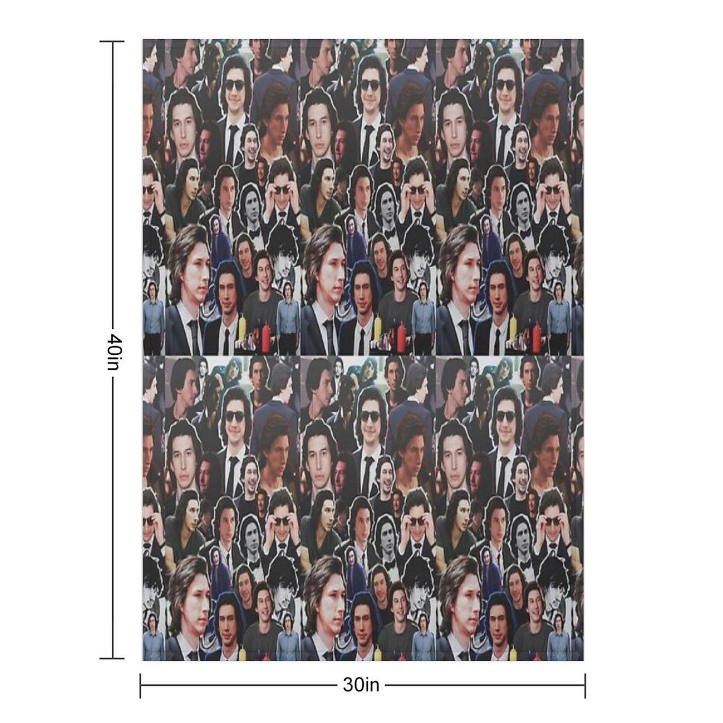 Assorted Adam Driver Collage Throw Blanket