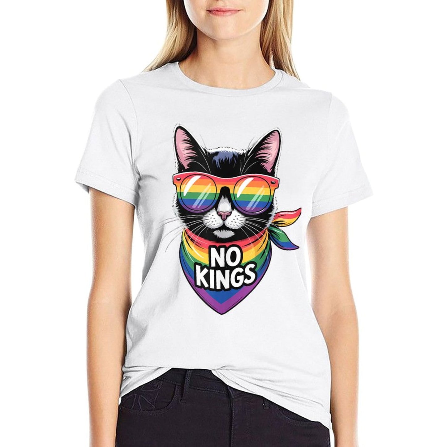 No Kings Pride Cat Easy-care T-Shirt