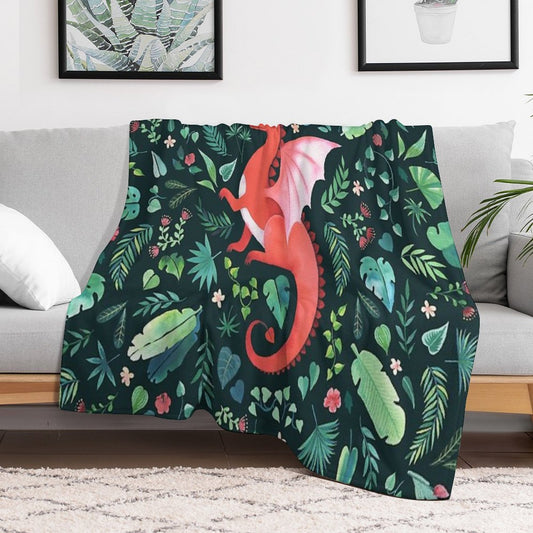 Tropical Dragon Throw Blanket
