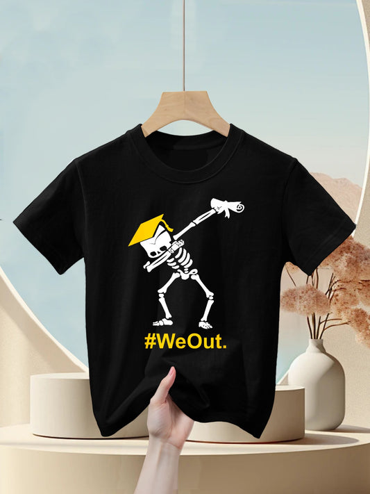 Dabbing Skeleton Graduation Graduate #WeOut Kids T-Shirt