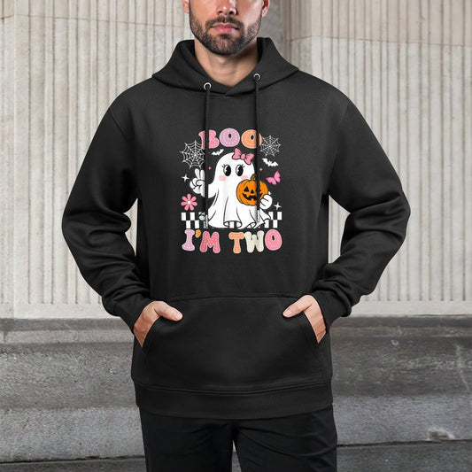 Halloween Birthday Boo Im Two Groovy Birthday Outfit Unisex Design Hoodie