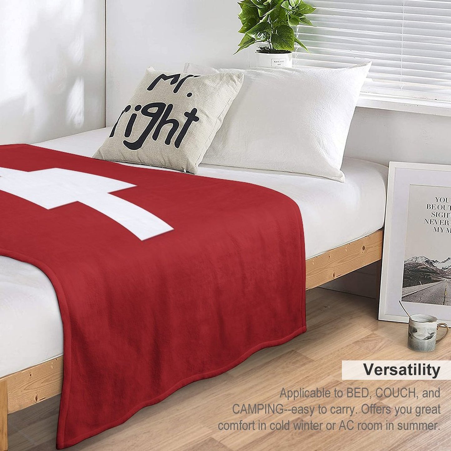Swiss Cross Red Throw Blanket