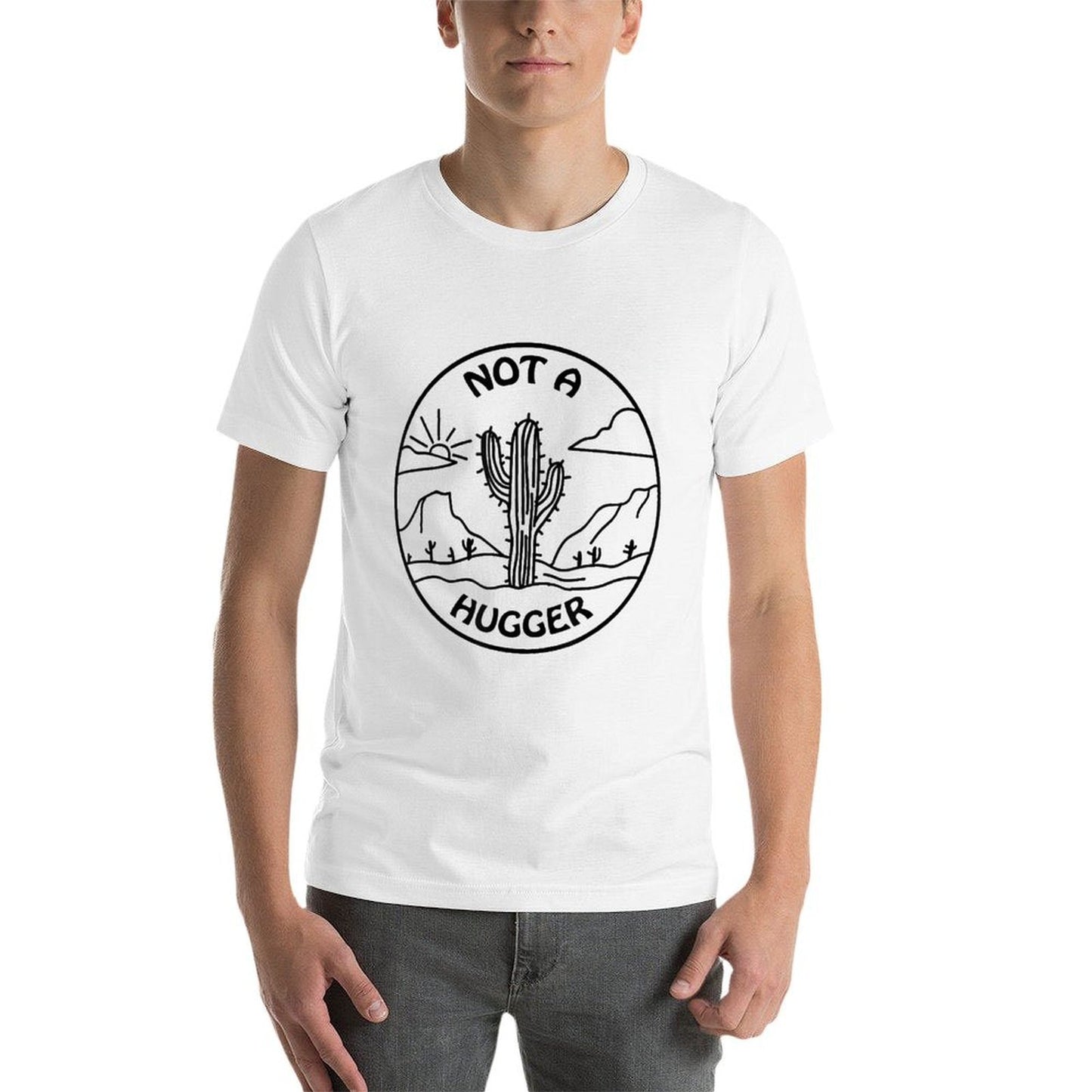 Not A Hugger Cactus Men Women Easy-care T-Shirt