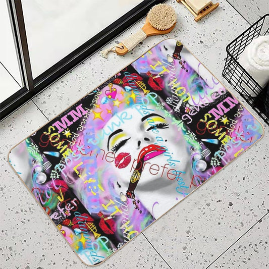 Marilyn Monroe with Graffiti Bath Mat