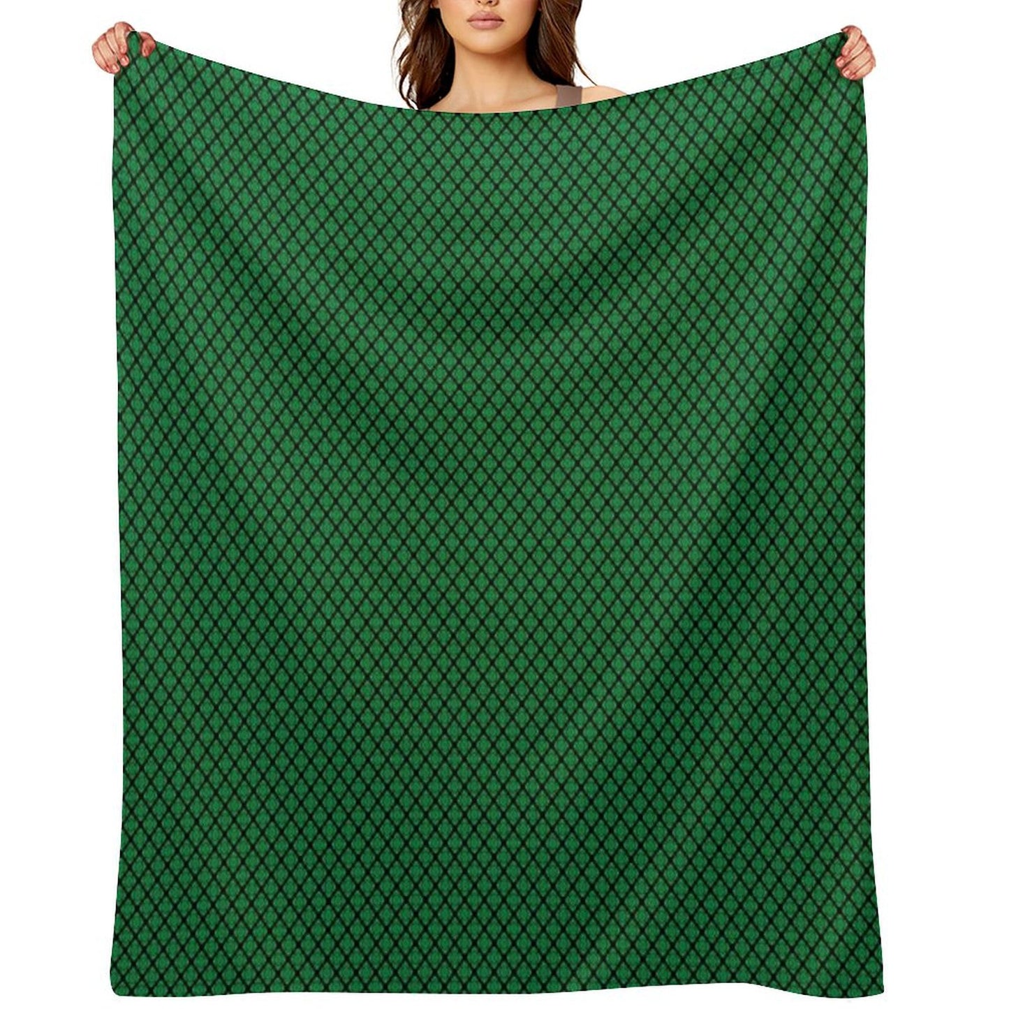 Green And Black Medallions Throw Blanket
