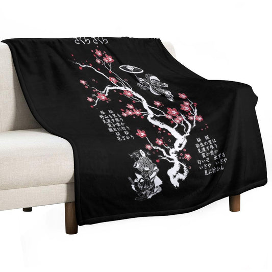 Sakura Sakura (White) Throw Blanket