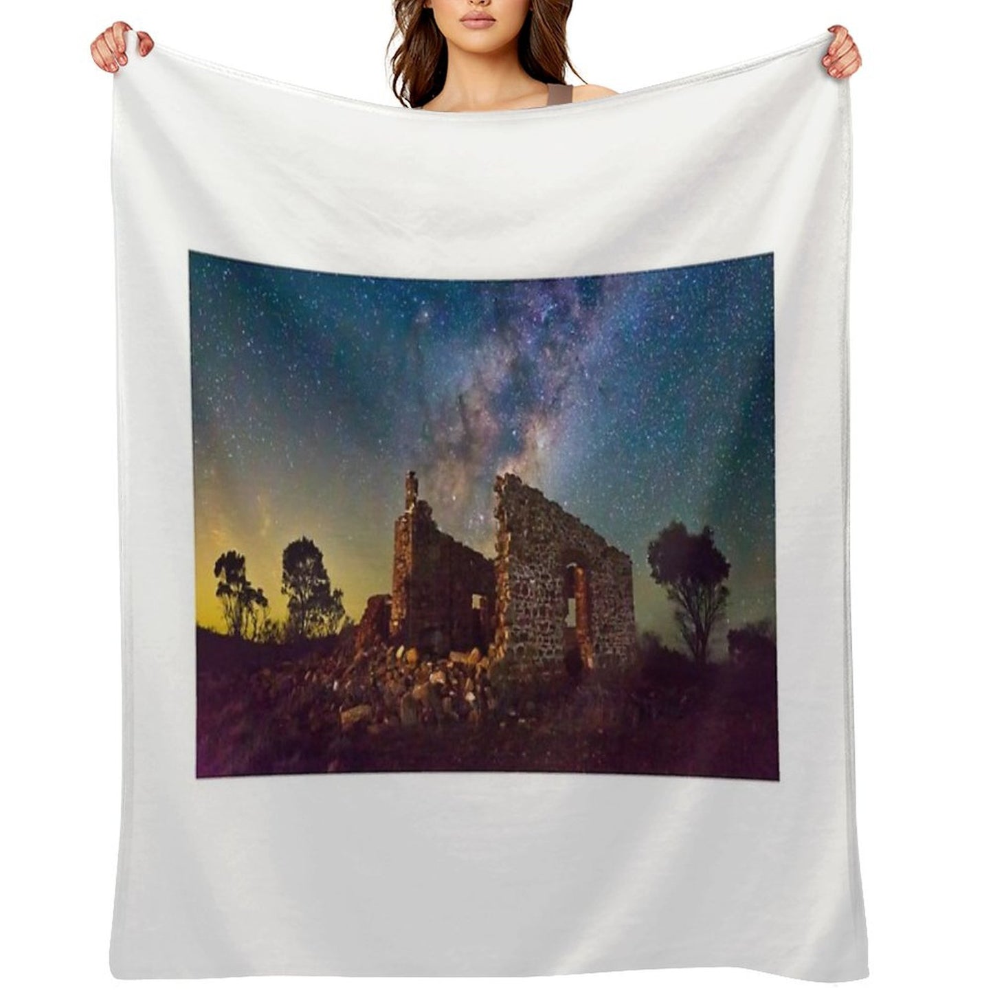 Crumbling Walls in Starlight Throw Blanket