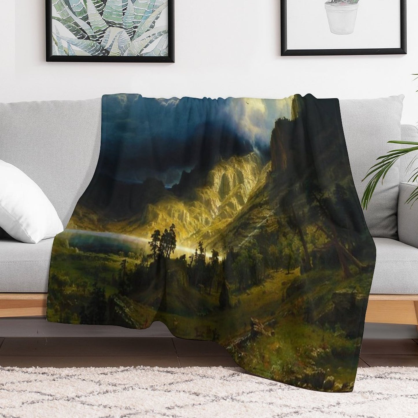 A Storm in The Rocky Mountains, Mt. Rosalie Throw Blanket
