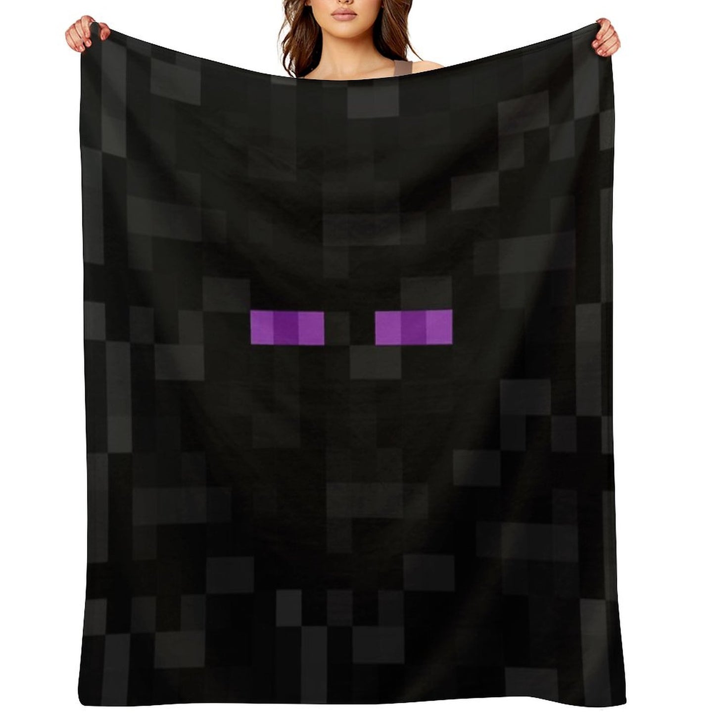 Enderman Pattern Throw Blanket