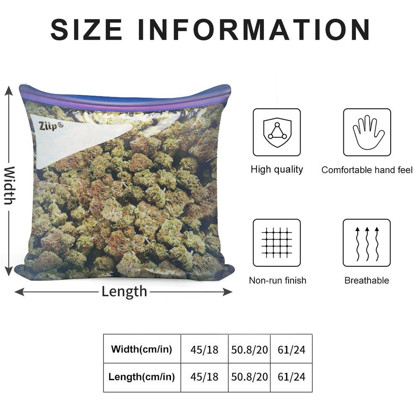Weed Zip Lock Cannabis Extra Large Dank Soft Shrink-Resistant Throw Pillow