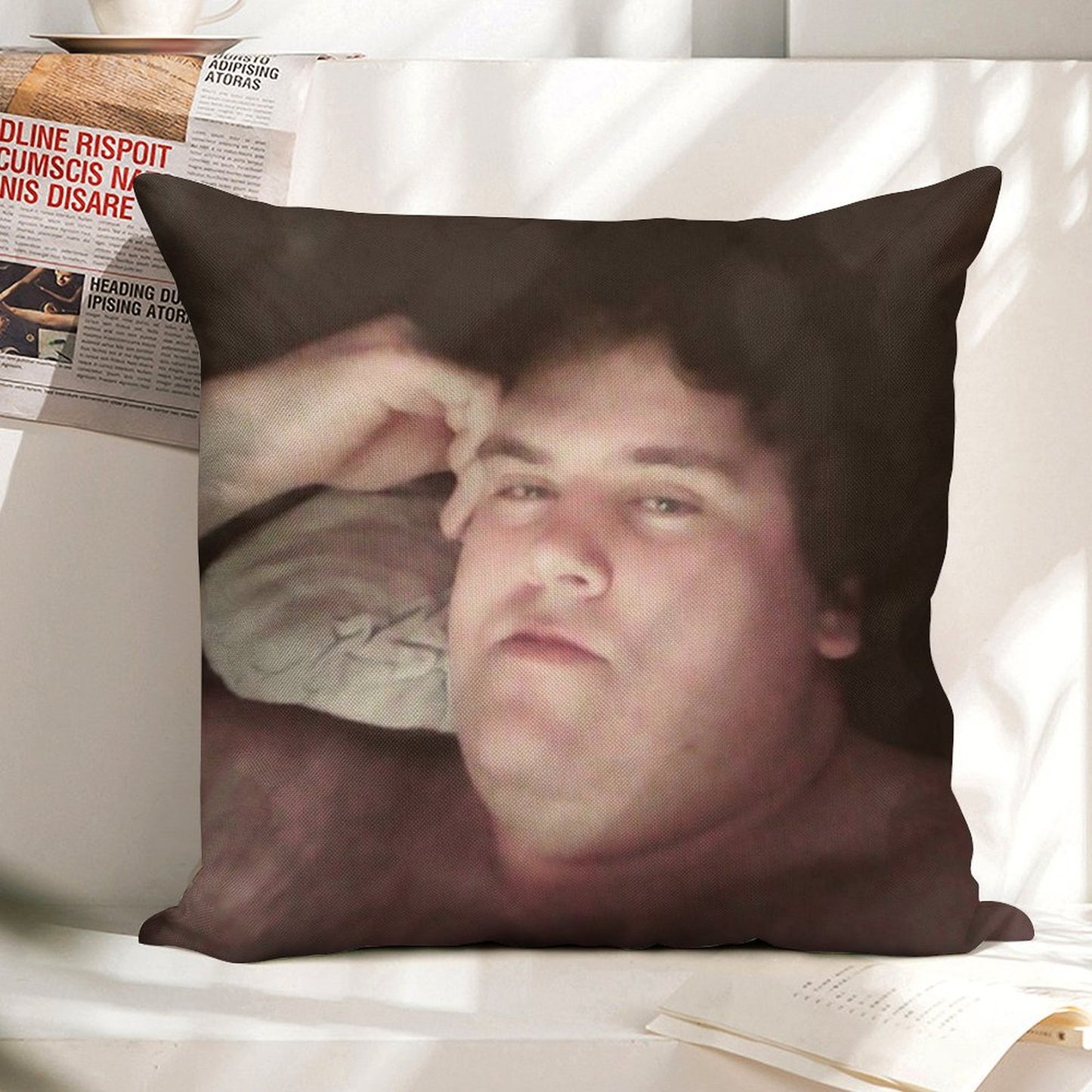 Horny Ogre Linen Throw Pillow Cover