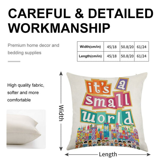 It's A Small World - Full Graphic by Kelly Design Company Linen Throw Pillow Cover