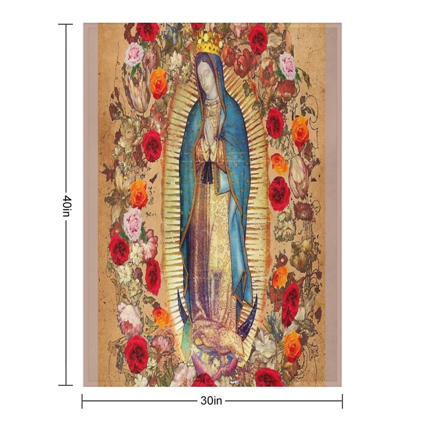Our Lady of Guadalupe Virgin Mary Catholic Mexico Throw Blanket