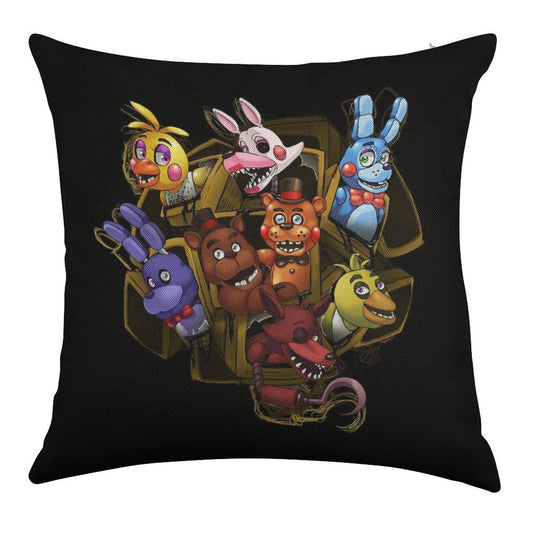 Five Nights at Freddy's 2 Linen Throw Pillow Cover