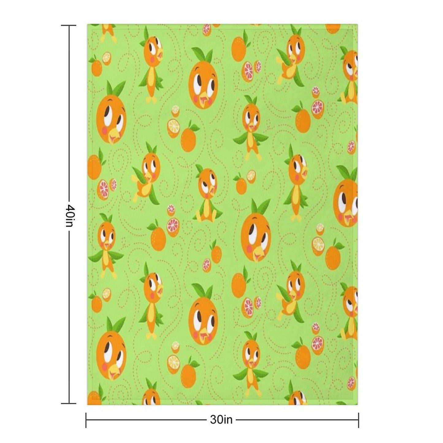 Hello Sunshine! - Orange Bird (green Background) Throw Blanket