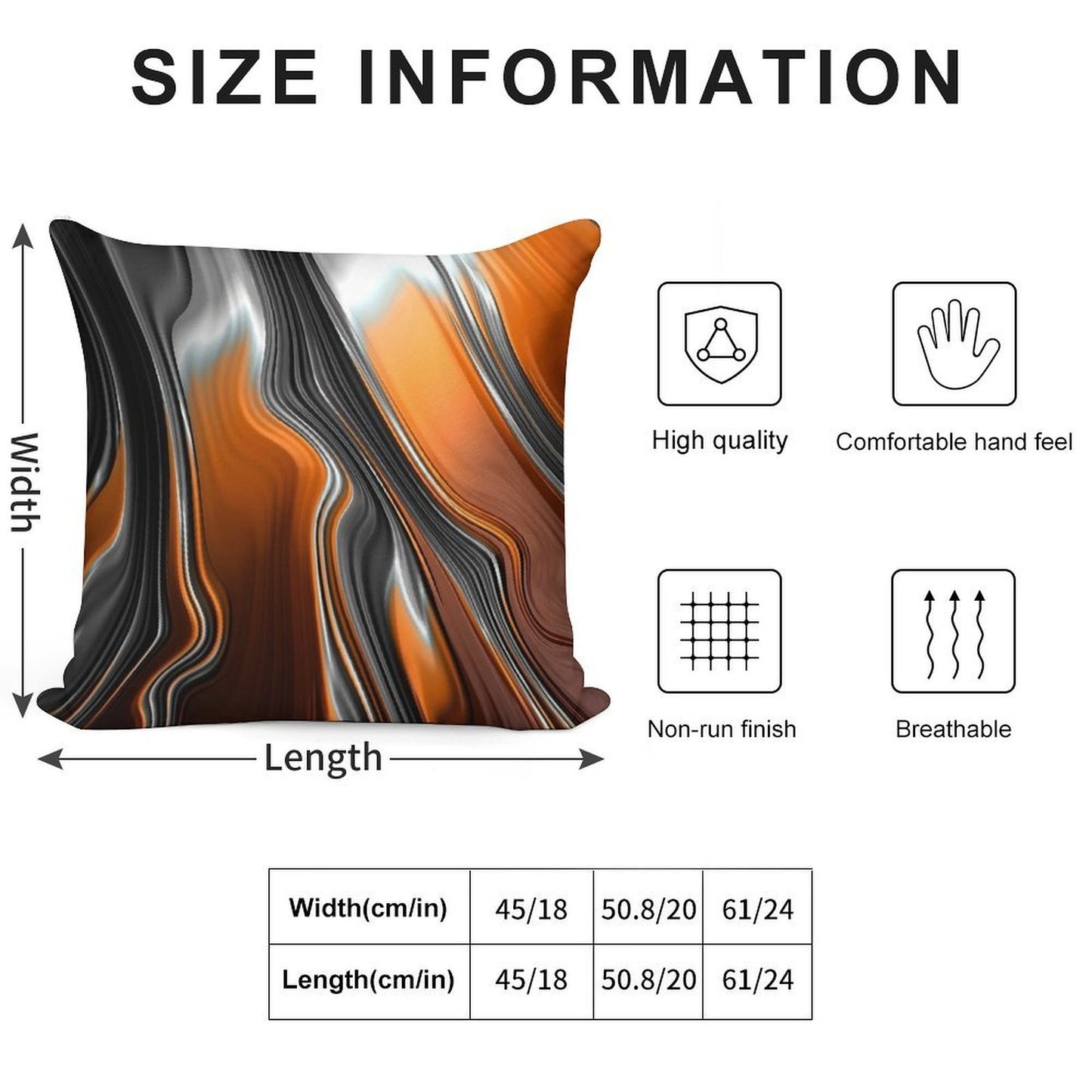 Orange And Black Paint Soft Home Decor Throw Pillow