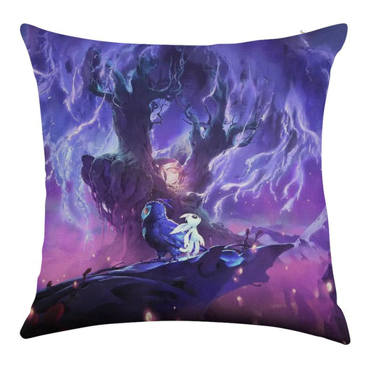 Ori Will of The Wisp Linen Throw Pillow Cover