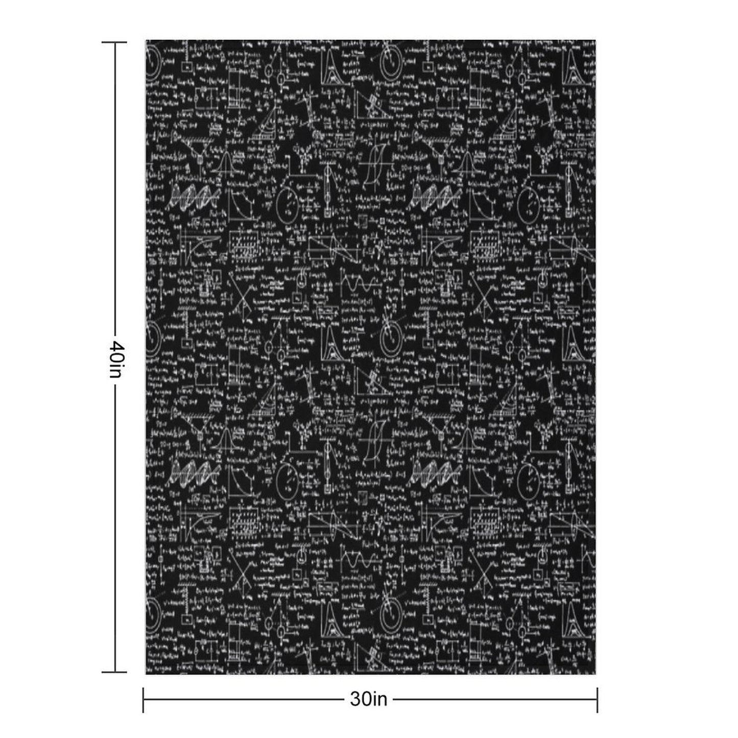 Physics Equations Black Throw Blanket