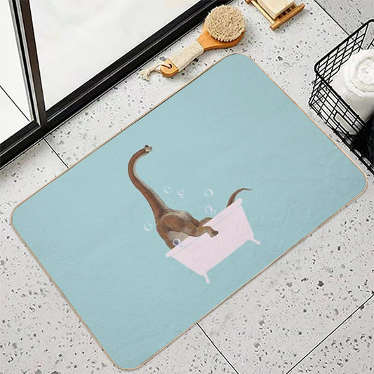 Brachiosaurus in Bathtub Bath Mat