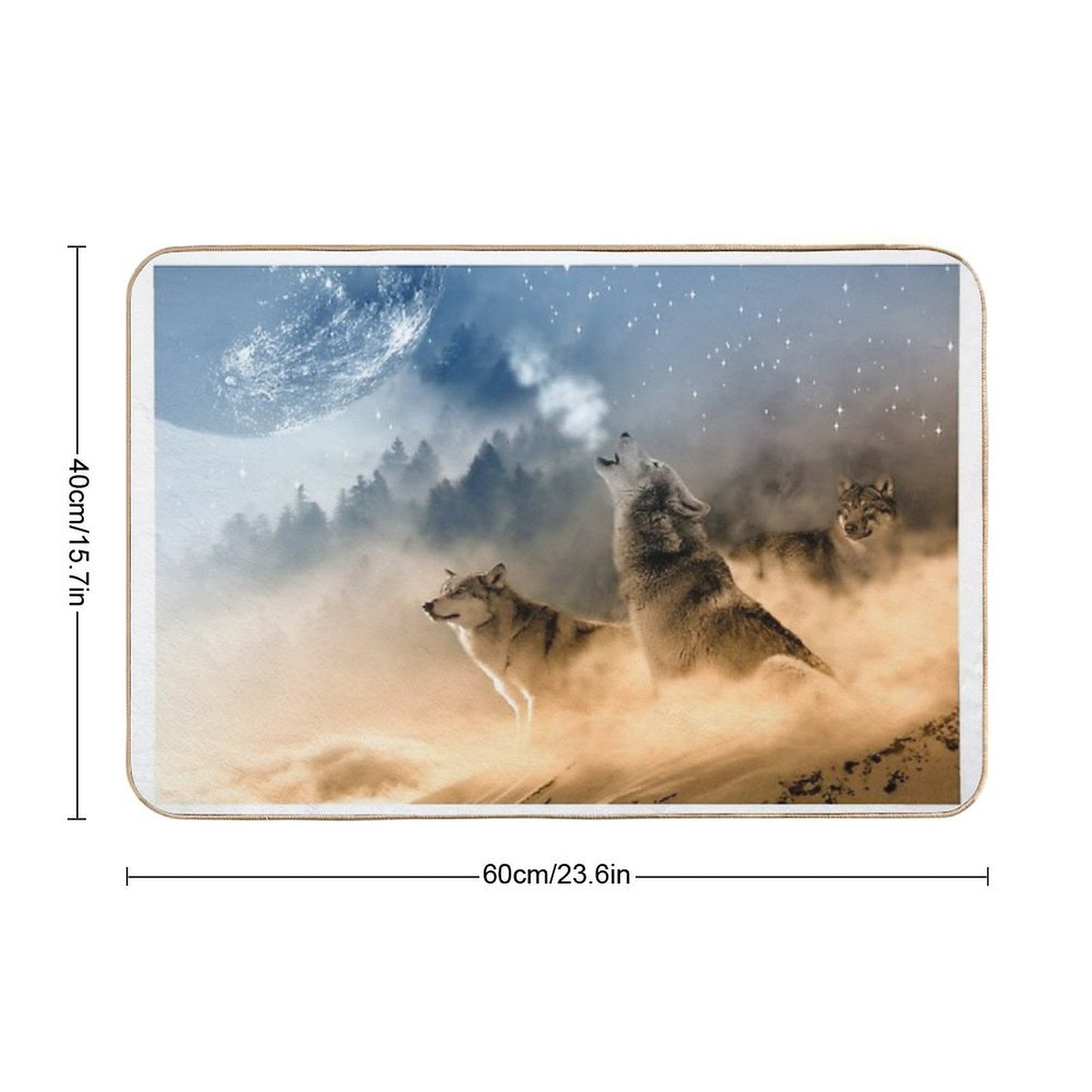 Wolves Howling At The Moon Beautiful Wolves Bath Mat