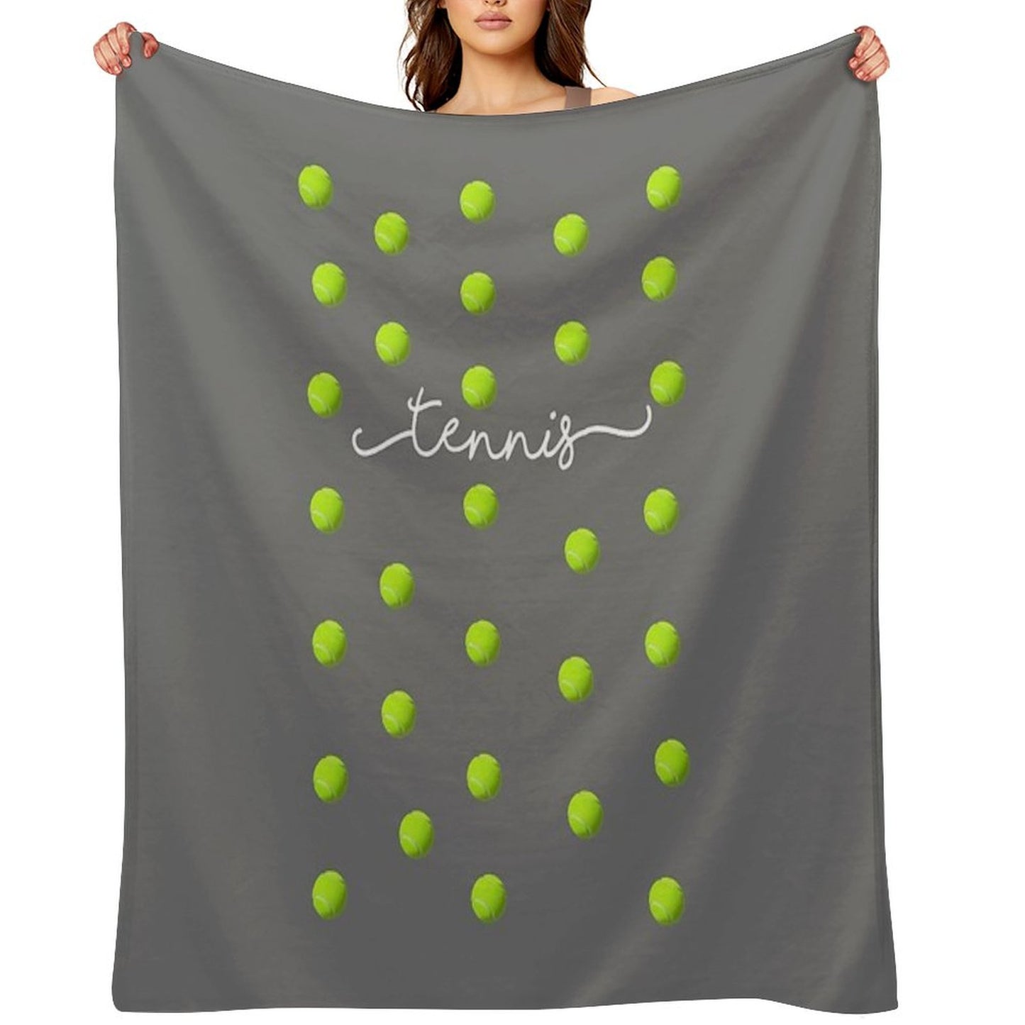 Top Fun Tennis Ball Spots Design Throw Blanket