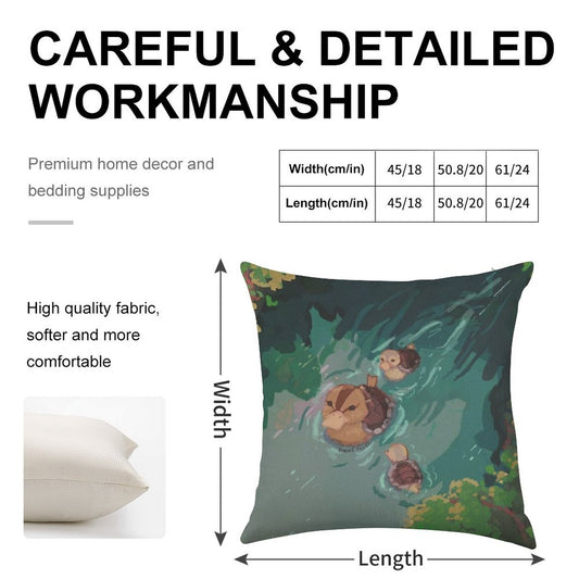 Turtle Duck Pond Avatar The Last Airbender Linen Throw Pillow Cover