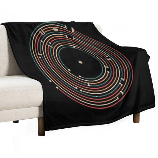 Vinyl Music Metro Record Map Labyrinth Throw Blanket