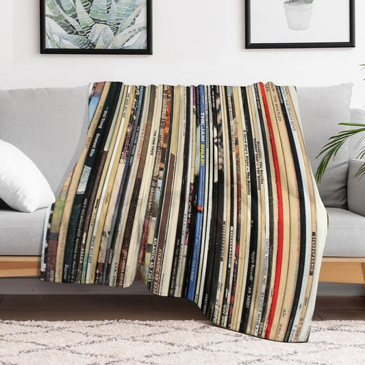 Classic Rock Vinyl Records Throw Blanket