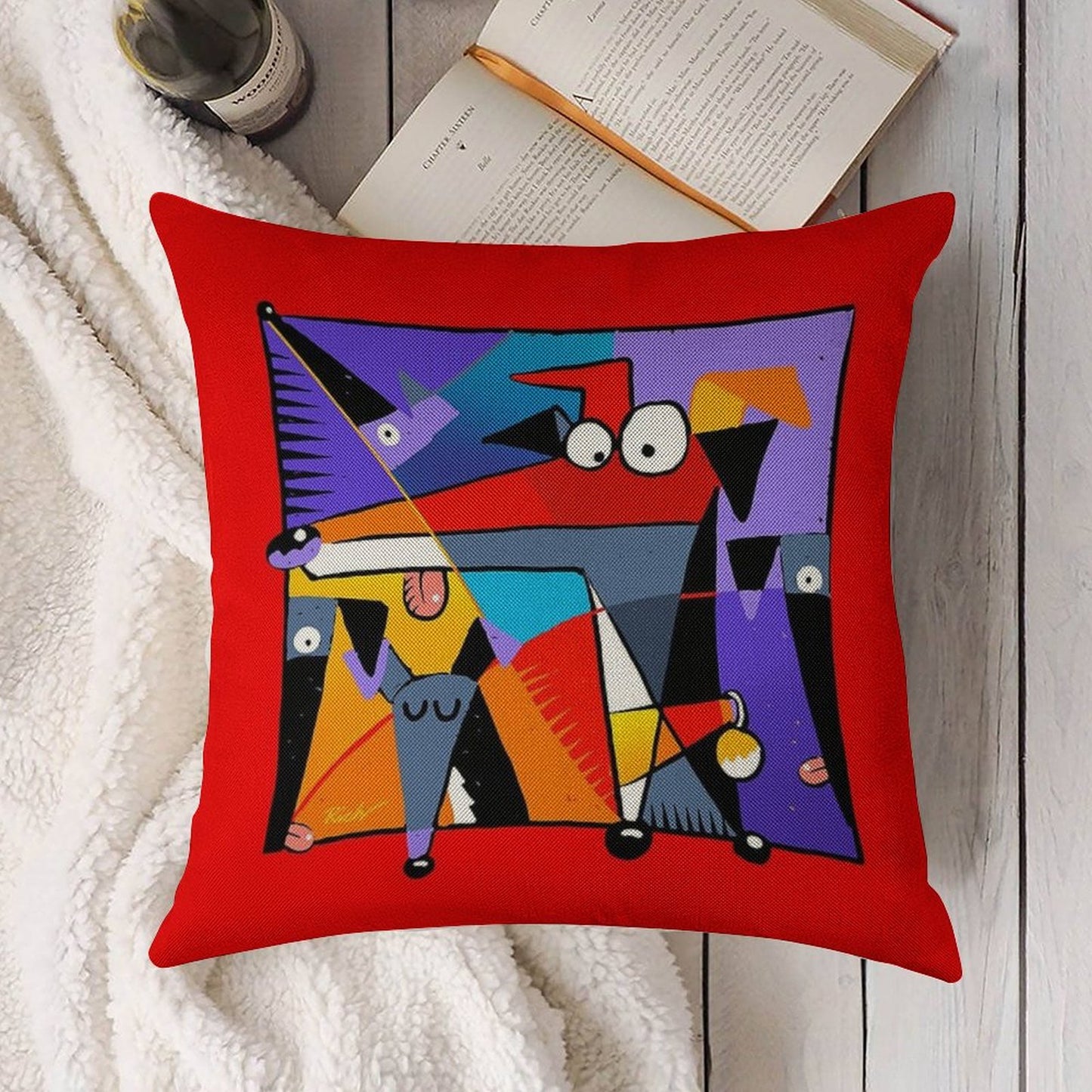 Derpism Linen Throw Pillow Cover