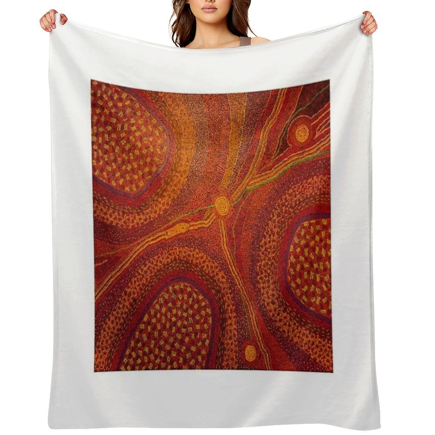 Australian Aboriginal Art Throw Blanket