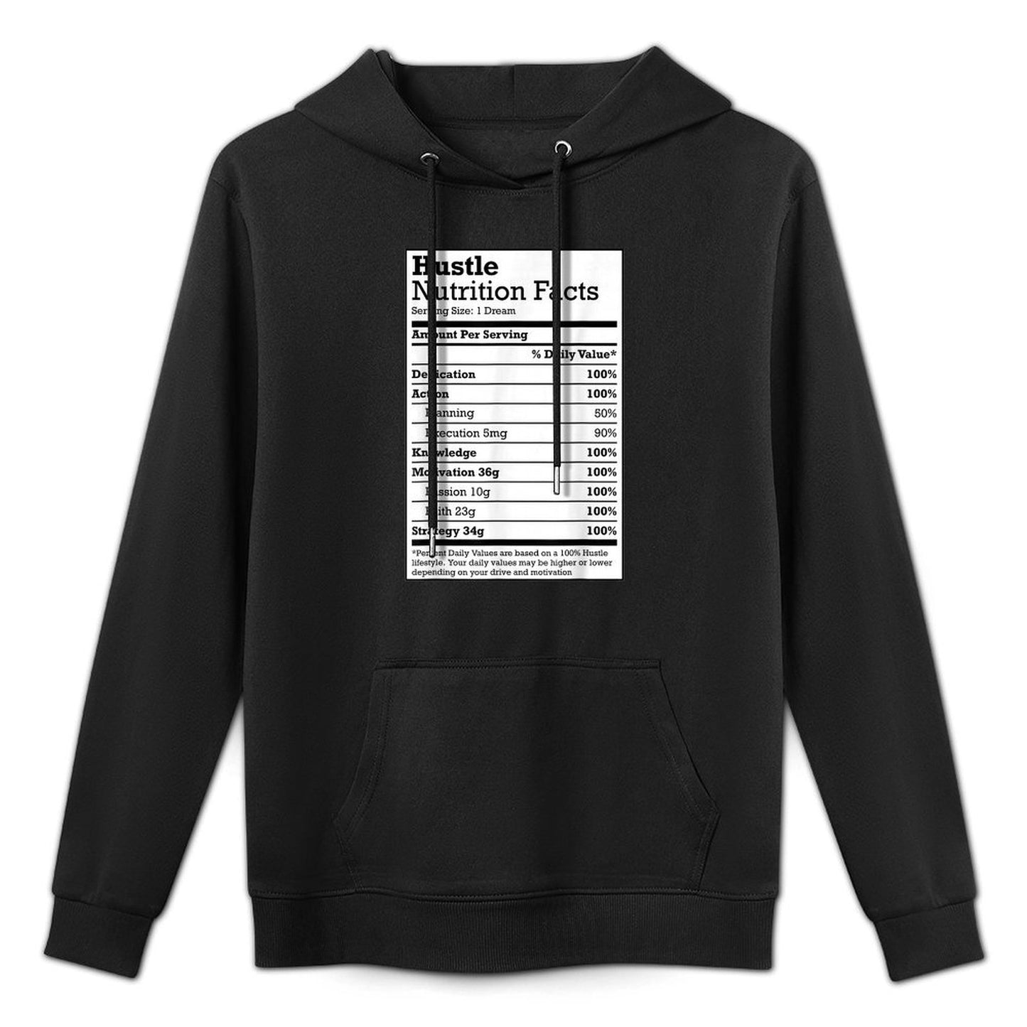 Hustle Nutrition Facts Christmas Birthday Gift Rap Urban Customizable Surface Hoodie