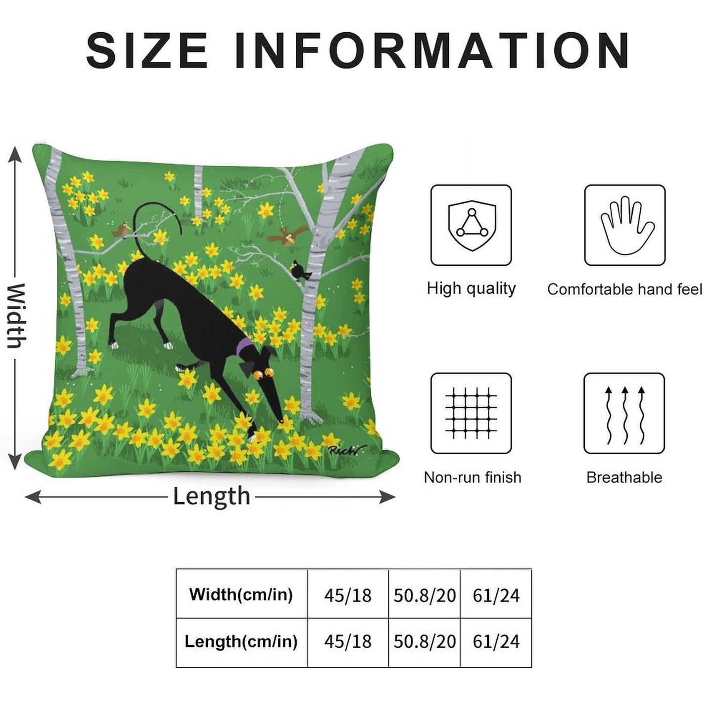 Daffodil Hound Soft Durable Construction Throw Pillow