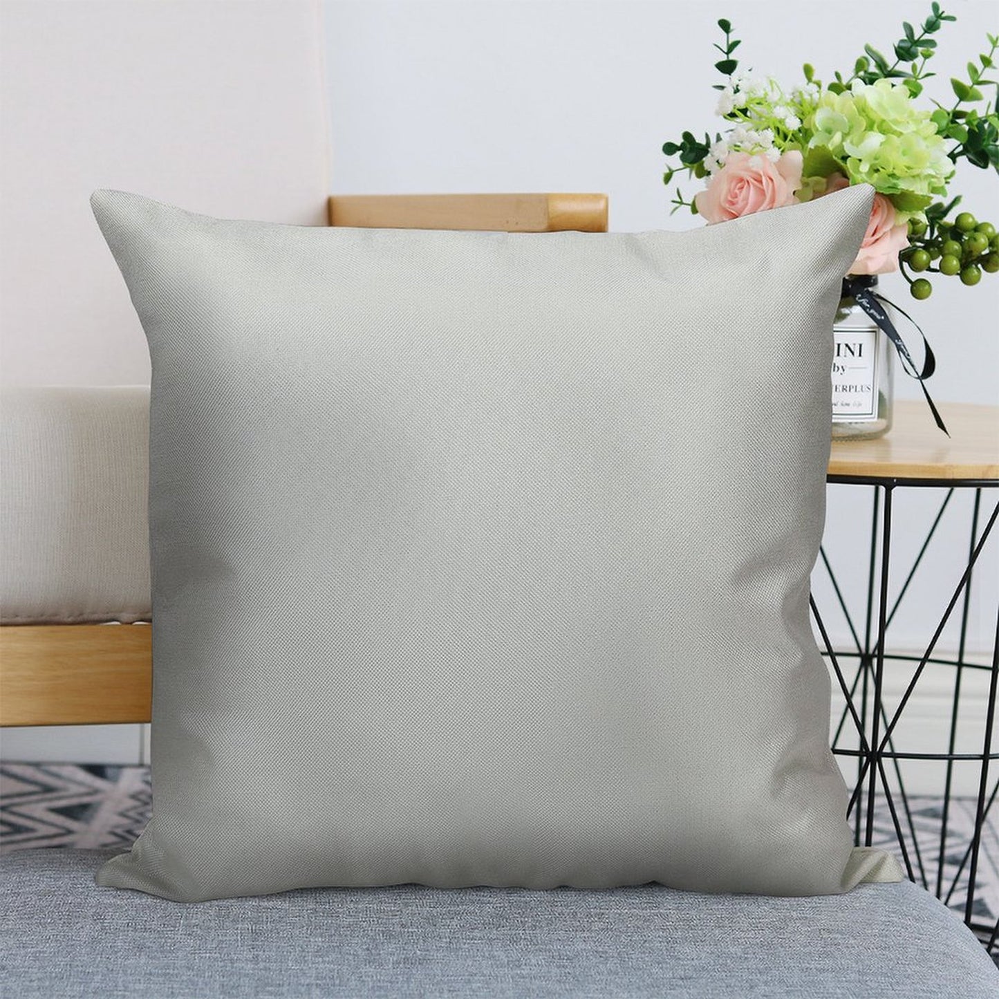 Light Grey - Slightly Cooler Tone Linen Throw Pillow Cover