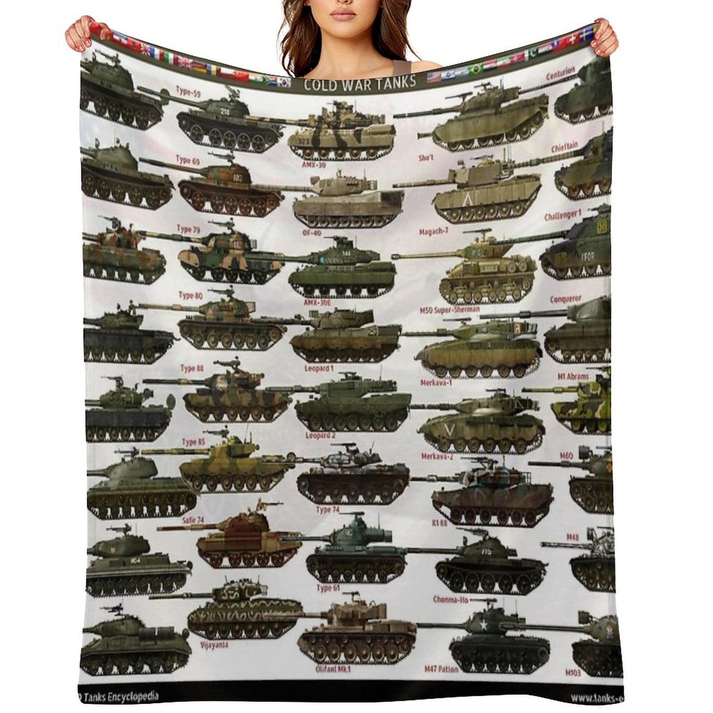 Cold War Main Battle Tanks Throw Blanket