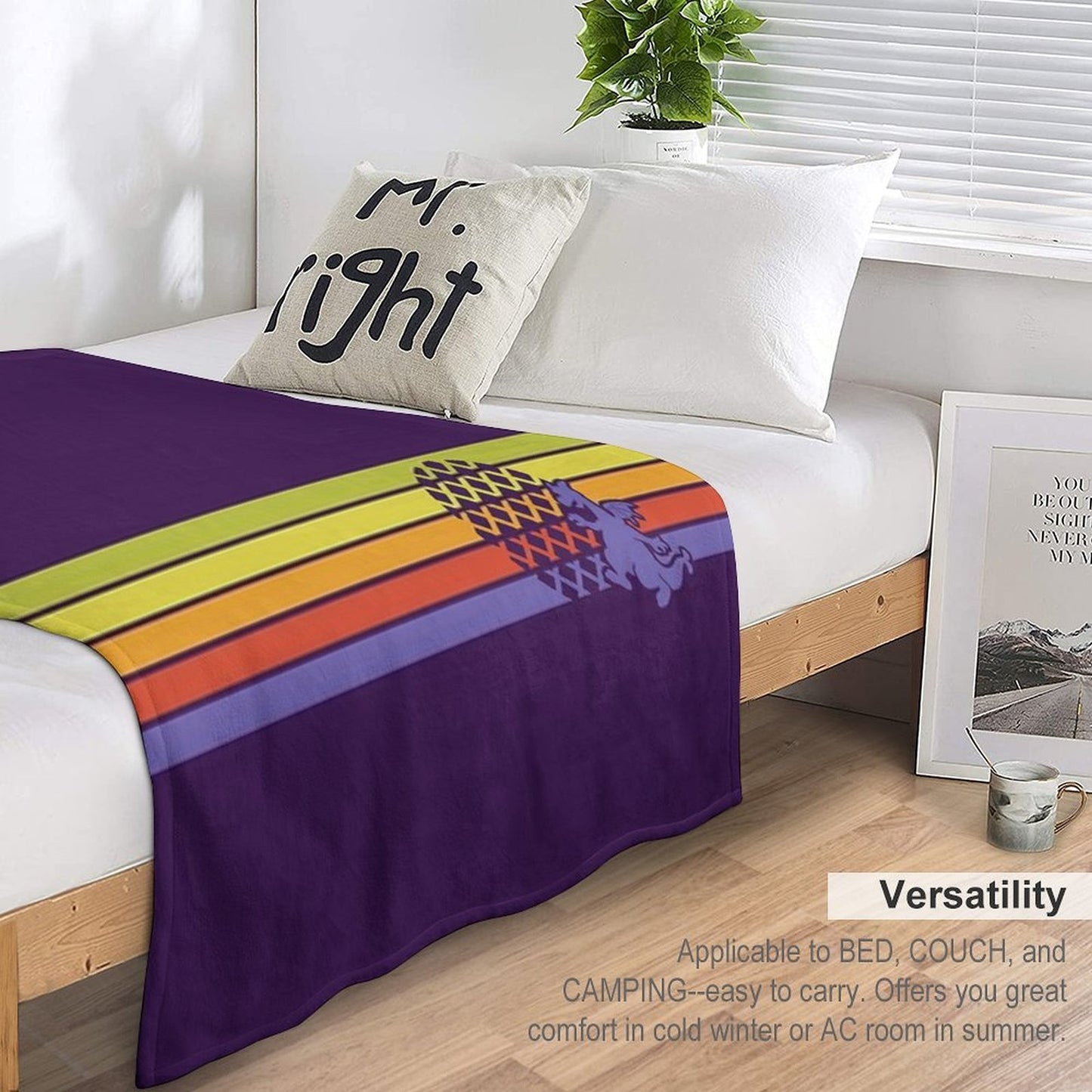 Retro Dragon Stripes Throw Blanket