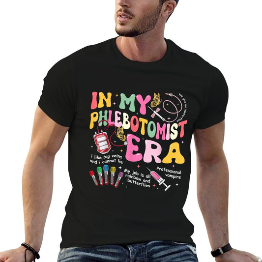 Groovy In My Phlebotomist Era Phlebotomy Tech Phleb Nurse T-Shirt