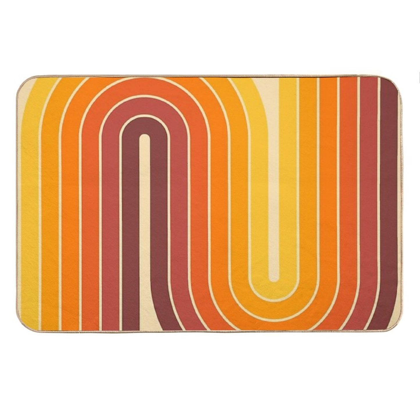 Retro Geometric Double Arch Design 522 Bath Mat