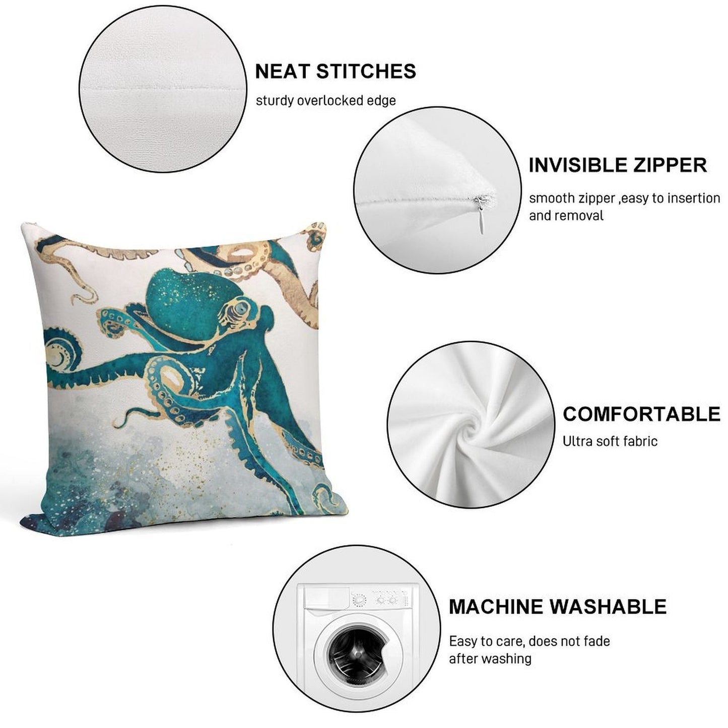 Underwater Dream V Soft Ultra-Soft Texture Throw Pillow