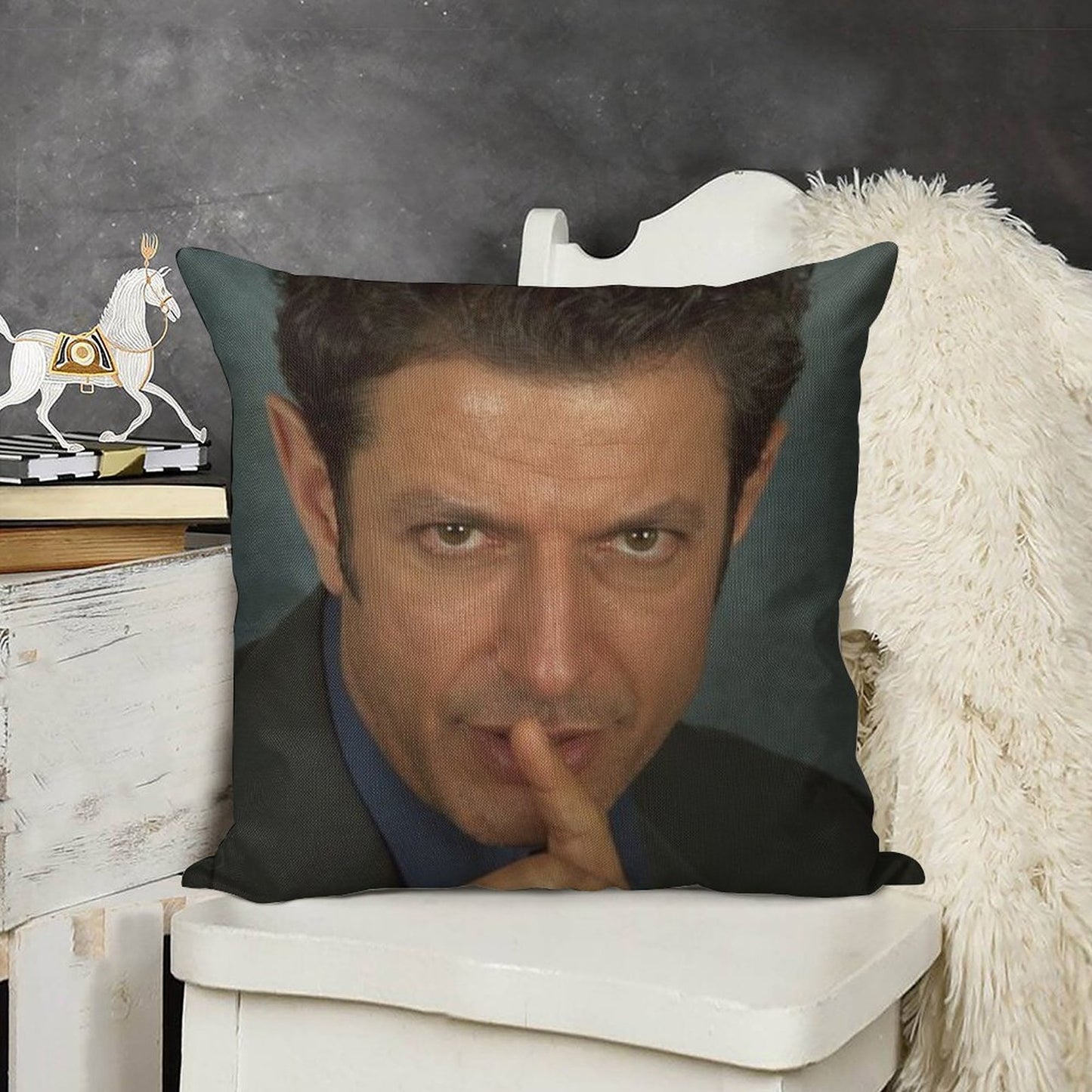 Jeff Goldblum Linen Throw Pillow Cover