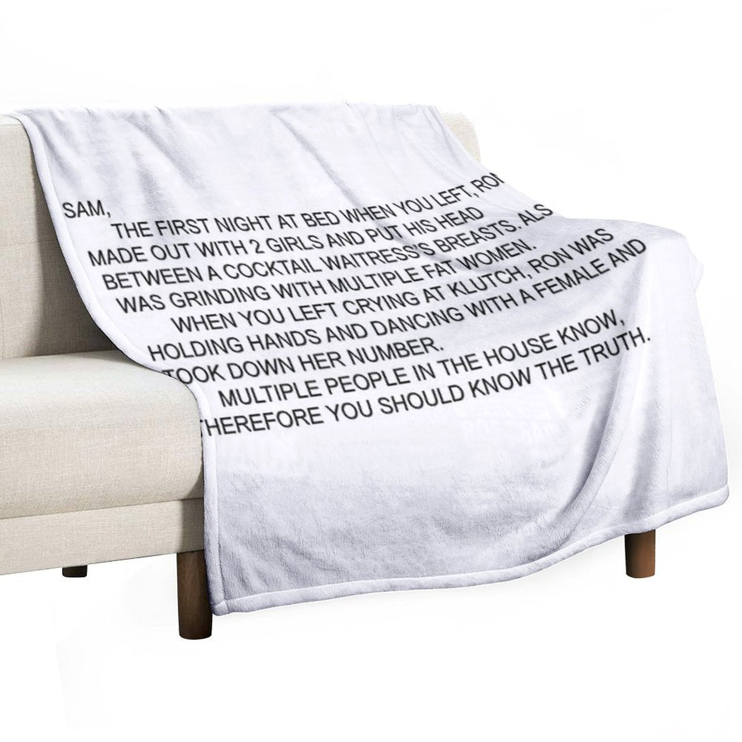 Anonymous Letter to Sammi Throw Blanket