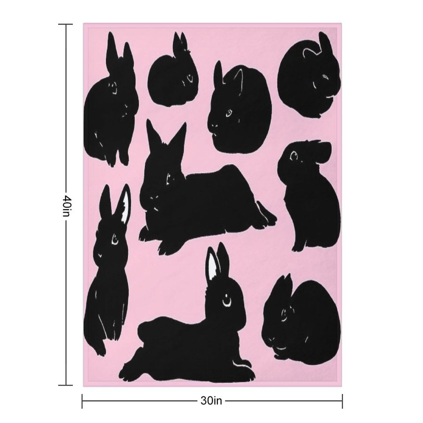 Black Bunny Collection Throw Blanket